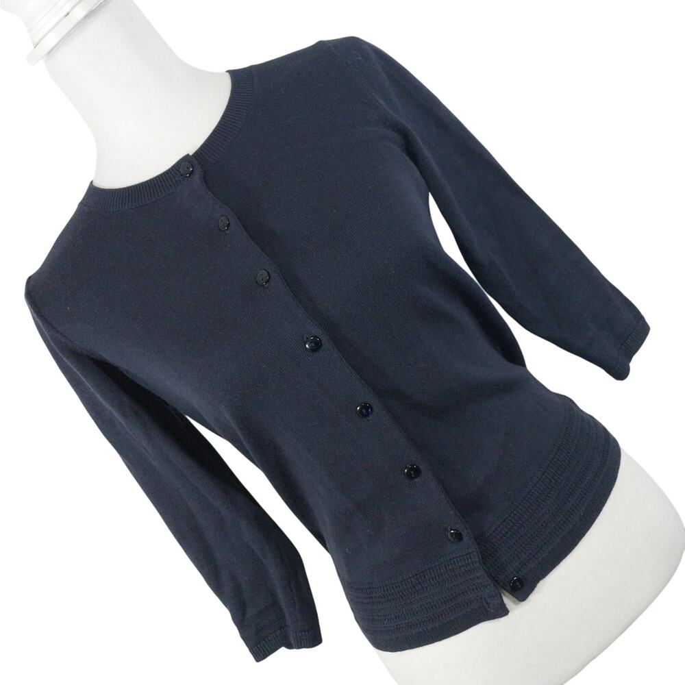 TALBOTS! SWEETLY SIMPLE & ELEGANT 3/4 SLEEVE BLACK CARDIGAN SWEATER! SZ P (XS) - Picture 11 of 11
